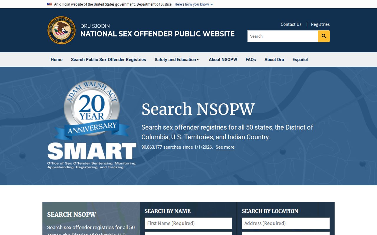 National registry layer after a Mifflin County sex offender search